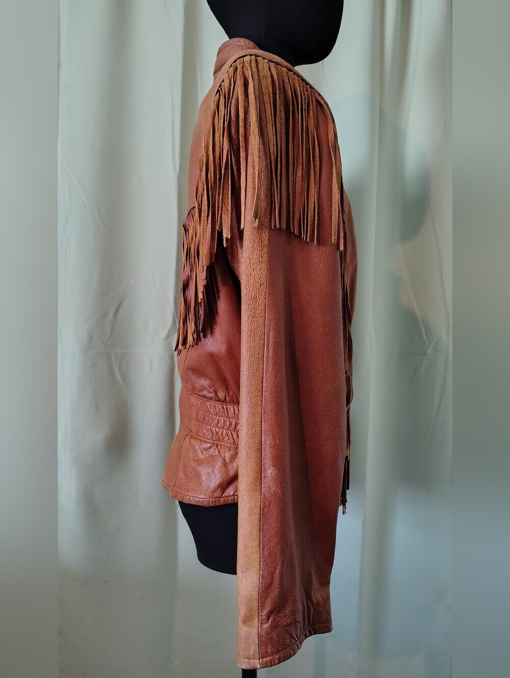 Wilsons Leather Fringe Tassel Jacket Burnt Orange Women 80s Vintage Retro Medium - Picture 9 of 16